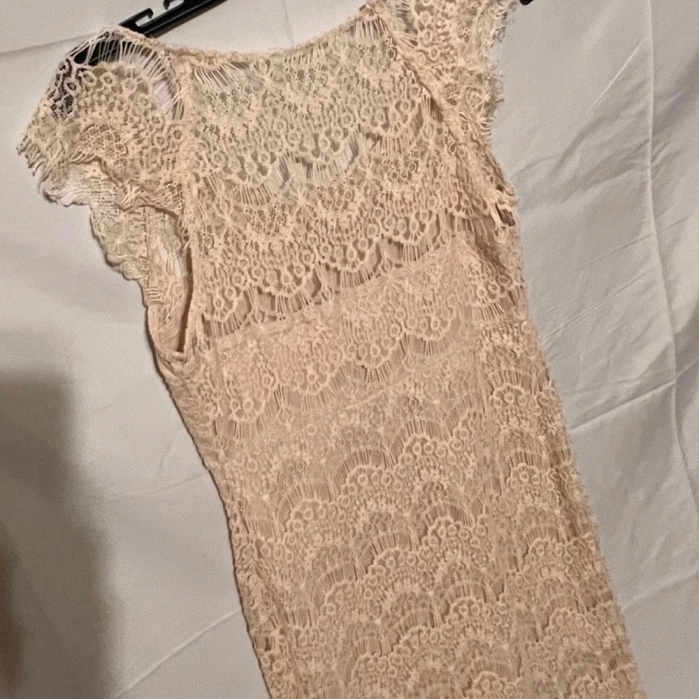 S Free People Cream Crochet Lace Midi Slip Lined Dress.  Intimately Free People - Picture 9 of 14